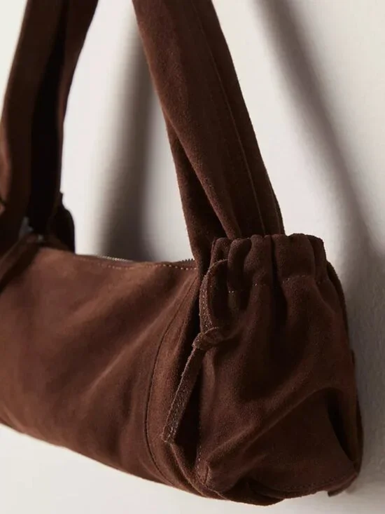 Free People Soto East West Suede Shoulder Bag- Wet Sand Color - Picture 5 of 7